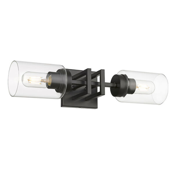 Tribeca Matte Black Two-Light Wall Sconce, image 1